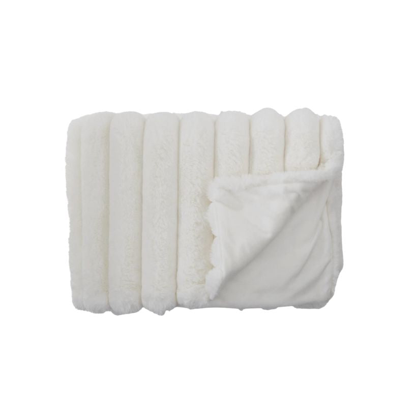 Ribbed Faux Fur Throw (Available in 2 Colors)