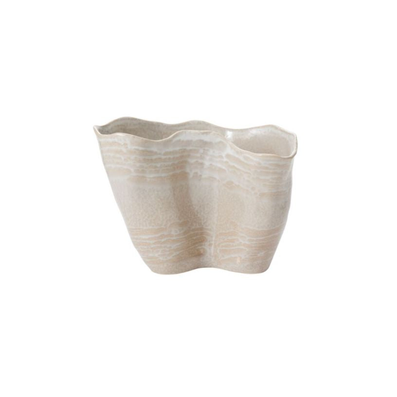 Neutral Tone Drip Ceramic Vase- available in 2 sizes