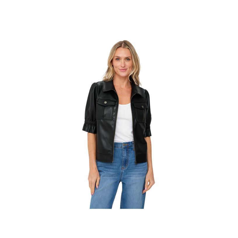 Flutter Sleeve Faux Leather (Available in 2 Colors)