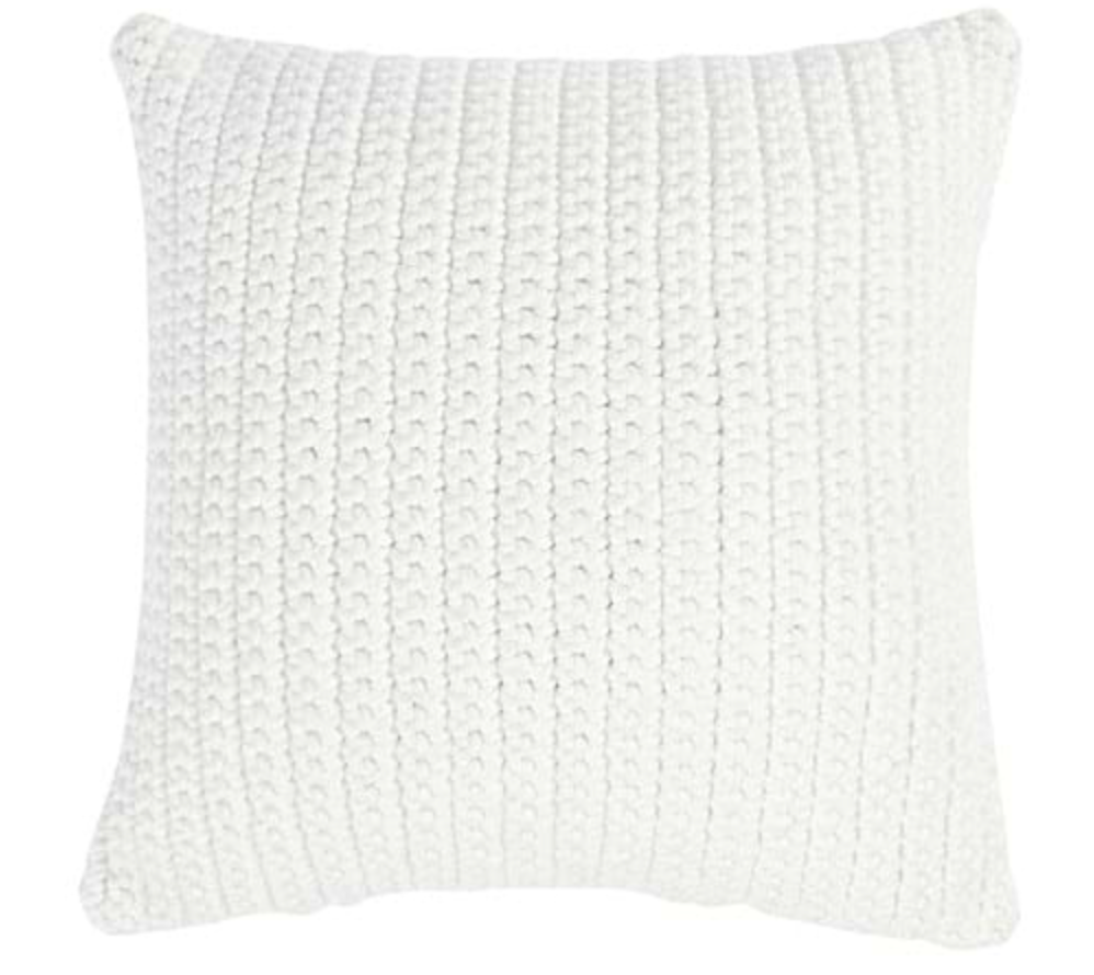 White Braided Pillow 22 x 22