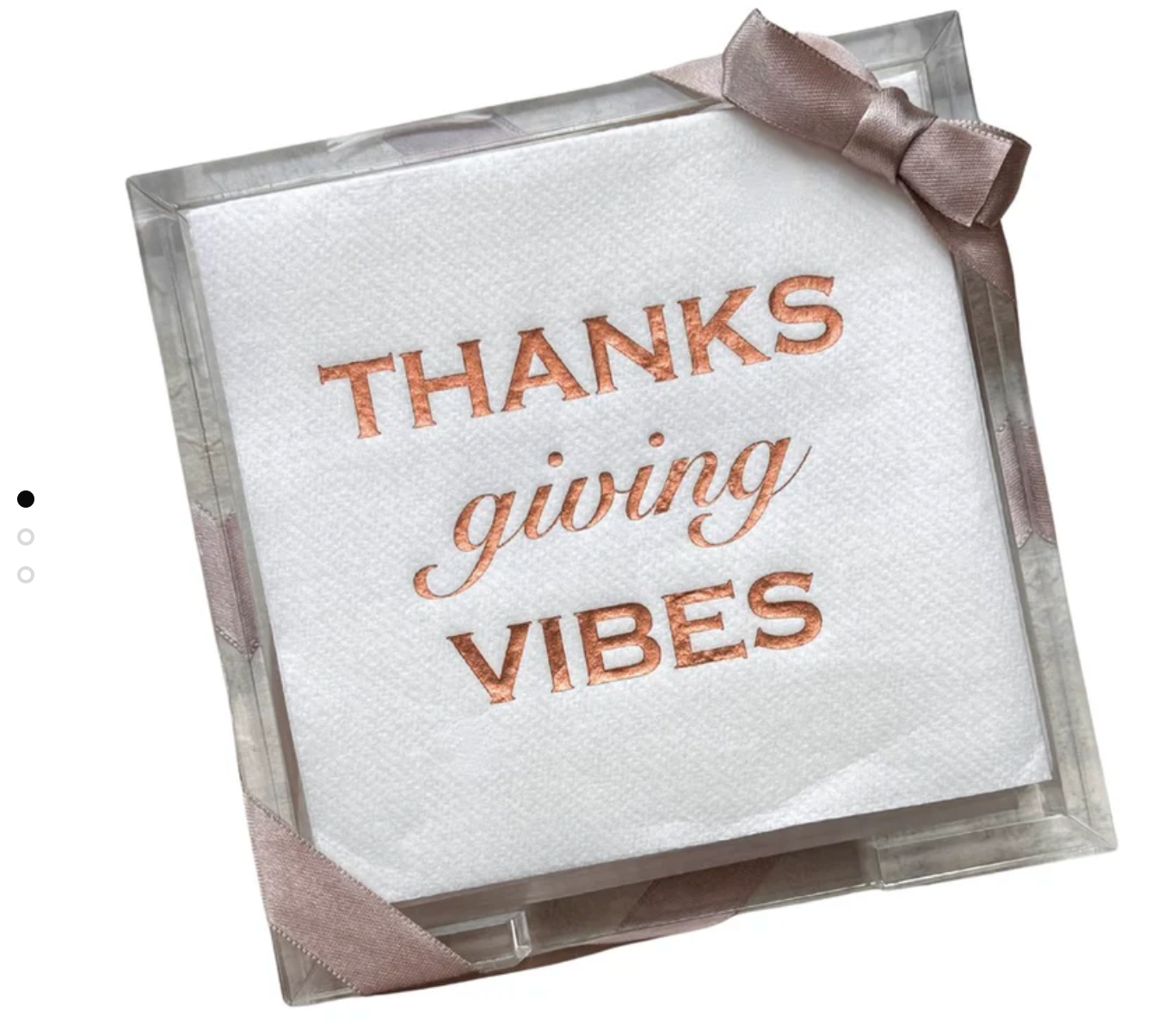 Acrylic Cocktail Napkin Hostess Set with 'Thanks Giving Vibes'