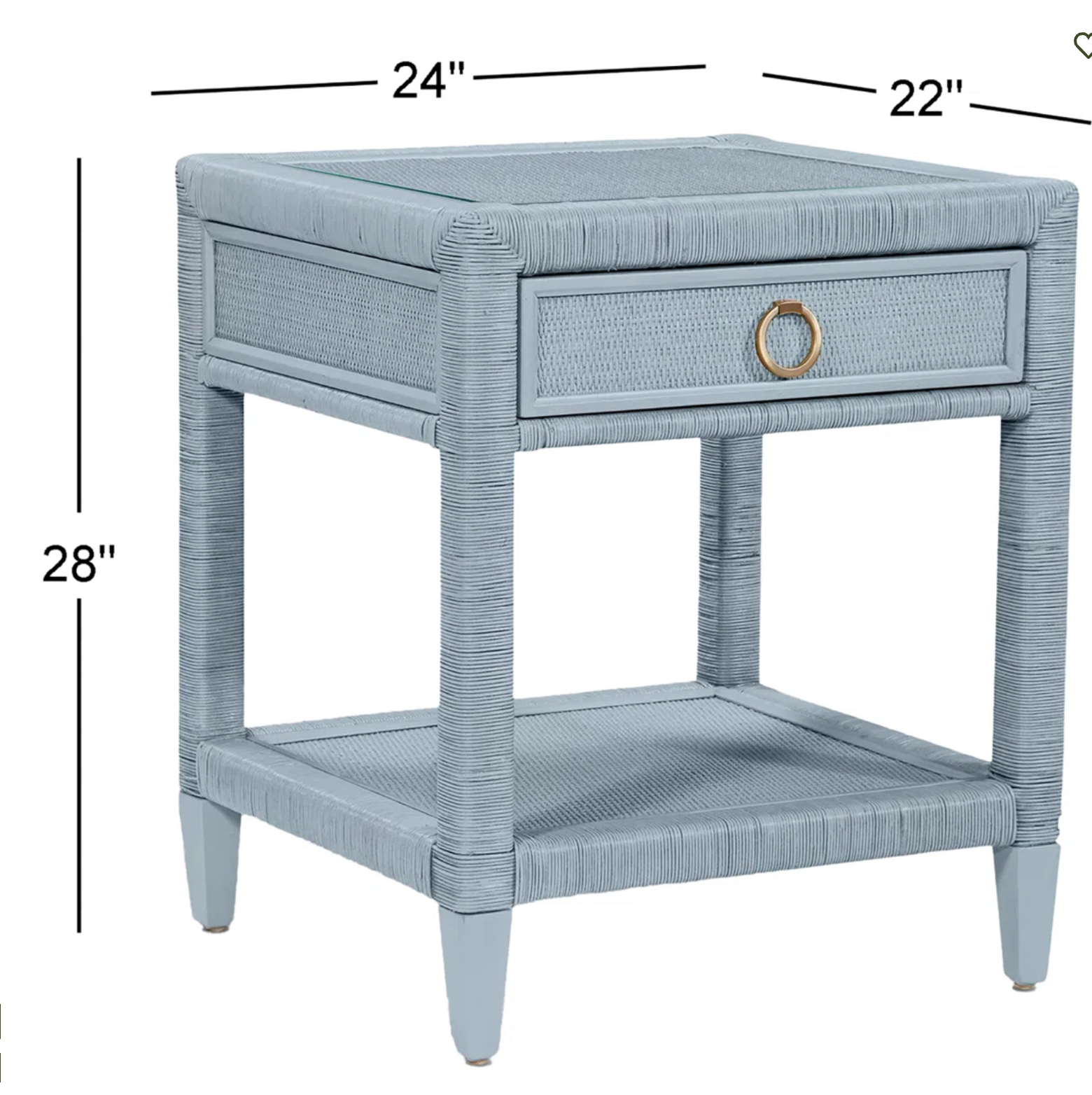 Blue Rattan Nightstand