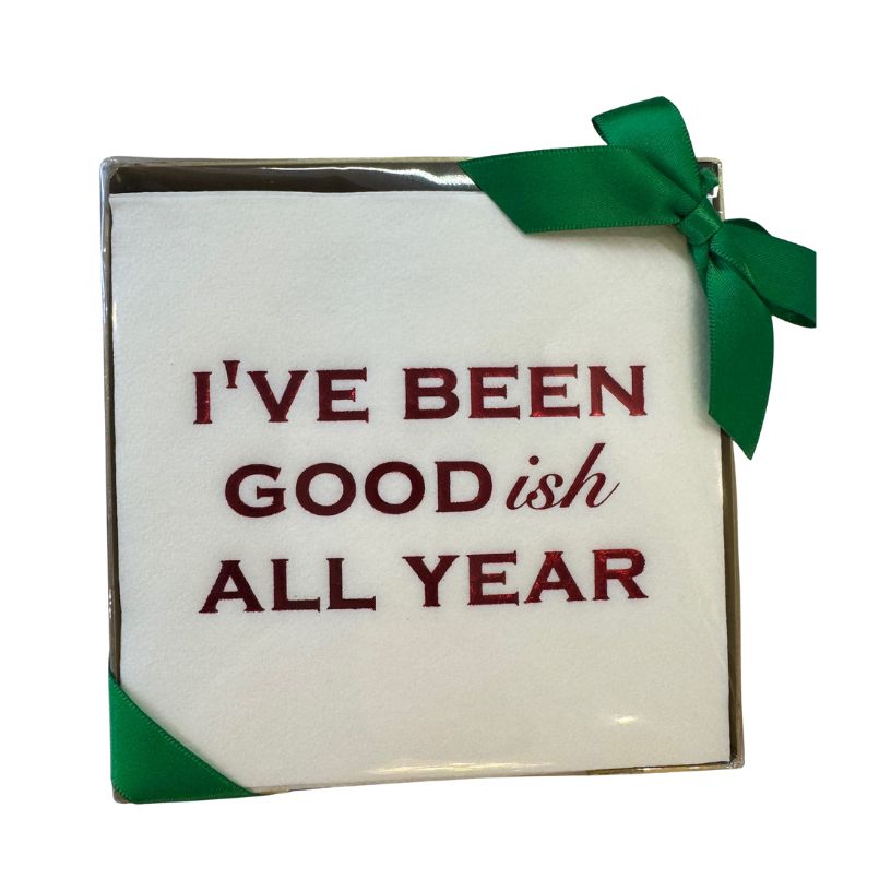 Holiday Brass Plated Cocktail Napkin Hostess Set