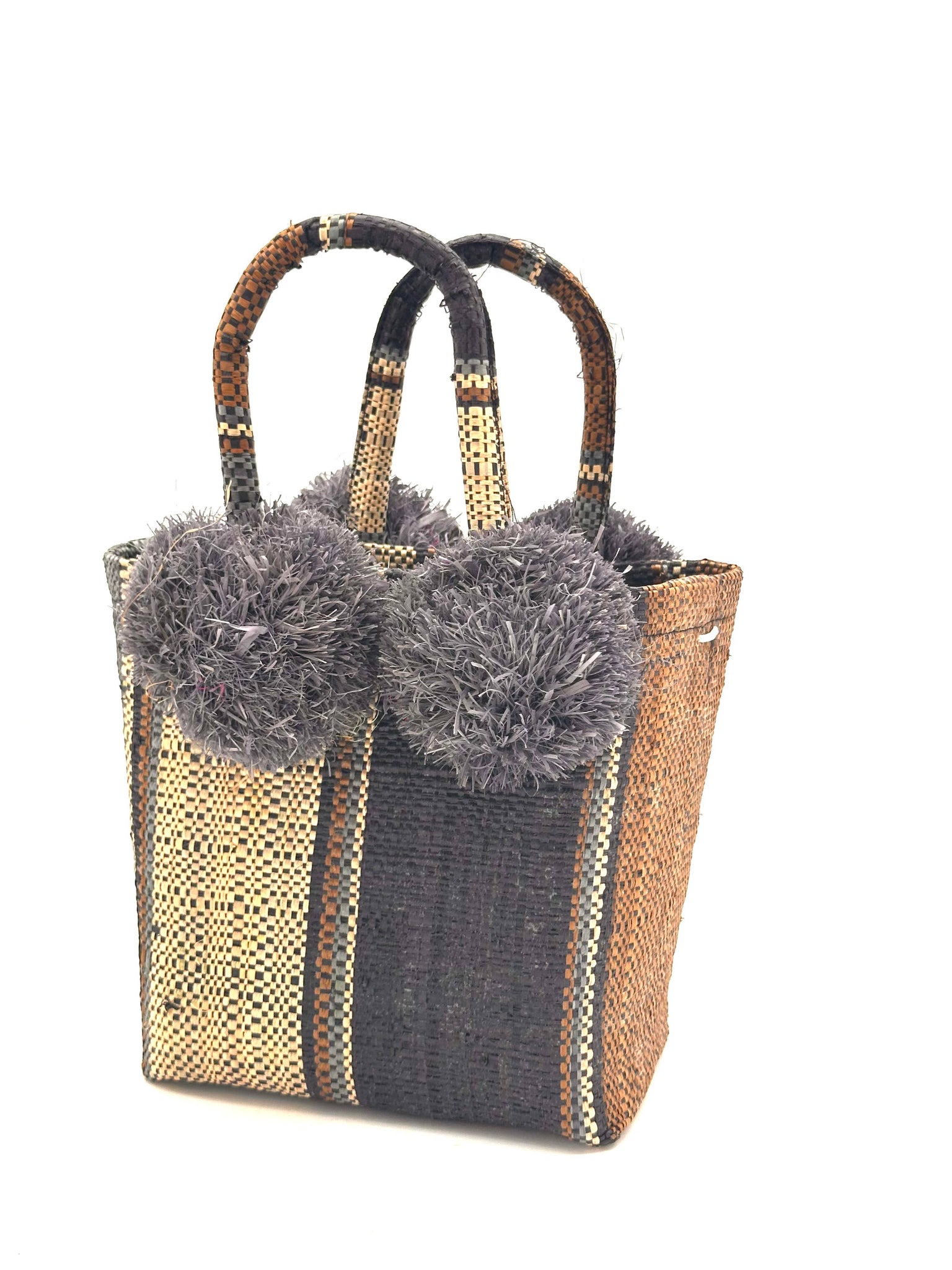 Schooner Straw Mini Bag with Pompom Accent