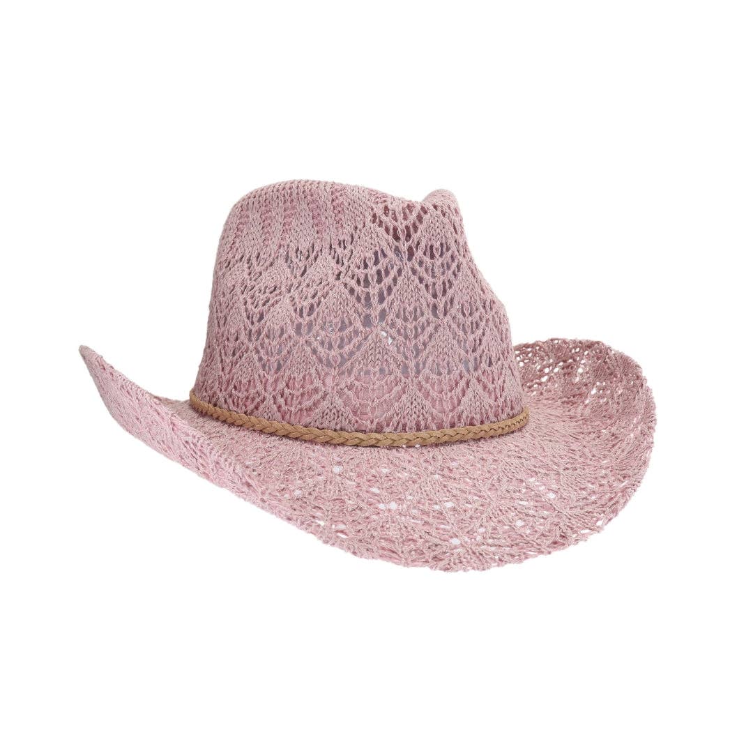 Horseshoe Lace Knit Cowboy Hat