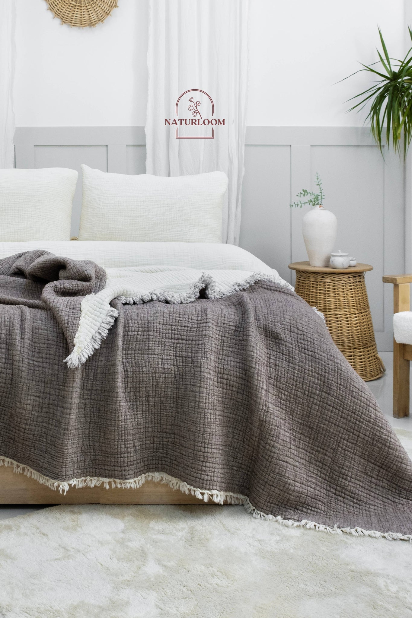6 Layer Organic GOTS Certified Muslin Quilt - Natural Comfort, Breathable & Cozy Year Round