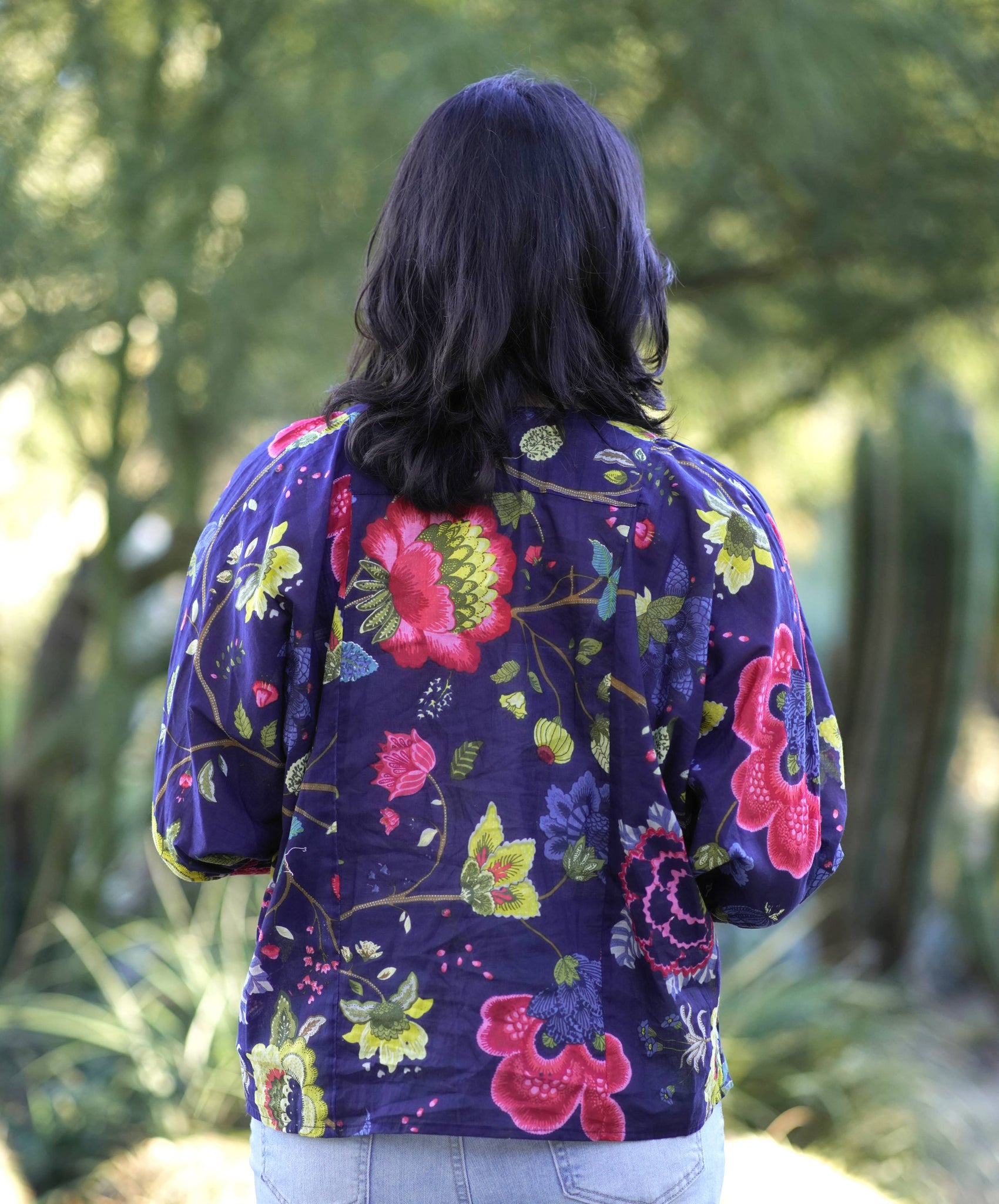 Anjou Top O/S Navy Multi