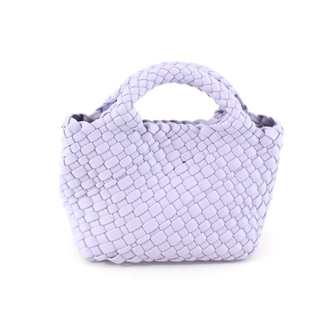Small Woven Tote Crossbody Bag w/Cosmetic Pouch