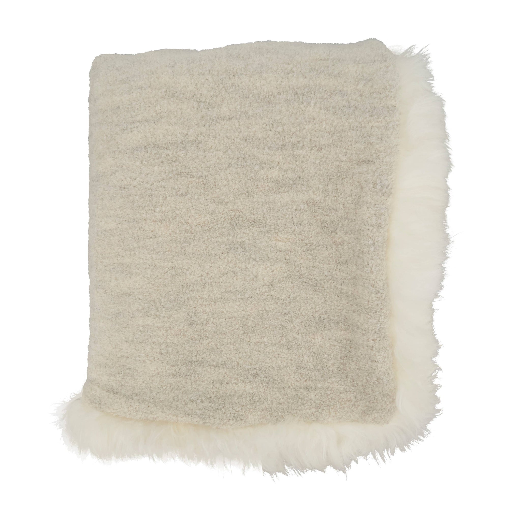 Llama Fur Throw with Lamb Fur Border
