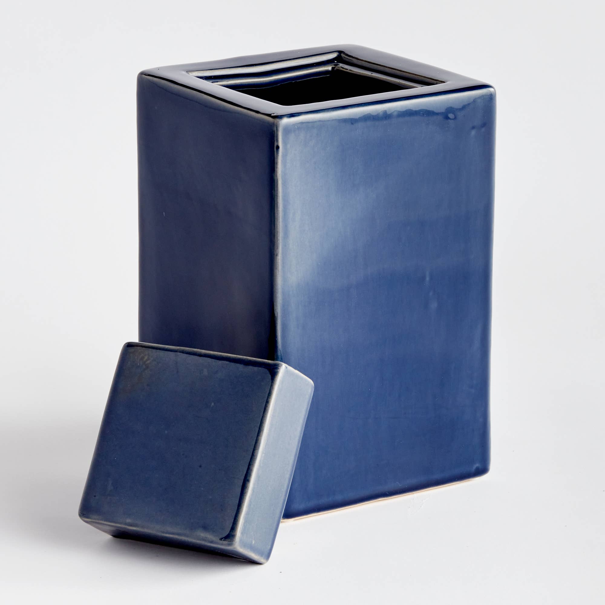 Ceramic Glazed Blue Jar- Available in 2 Sizes