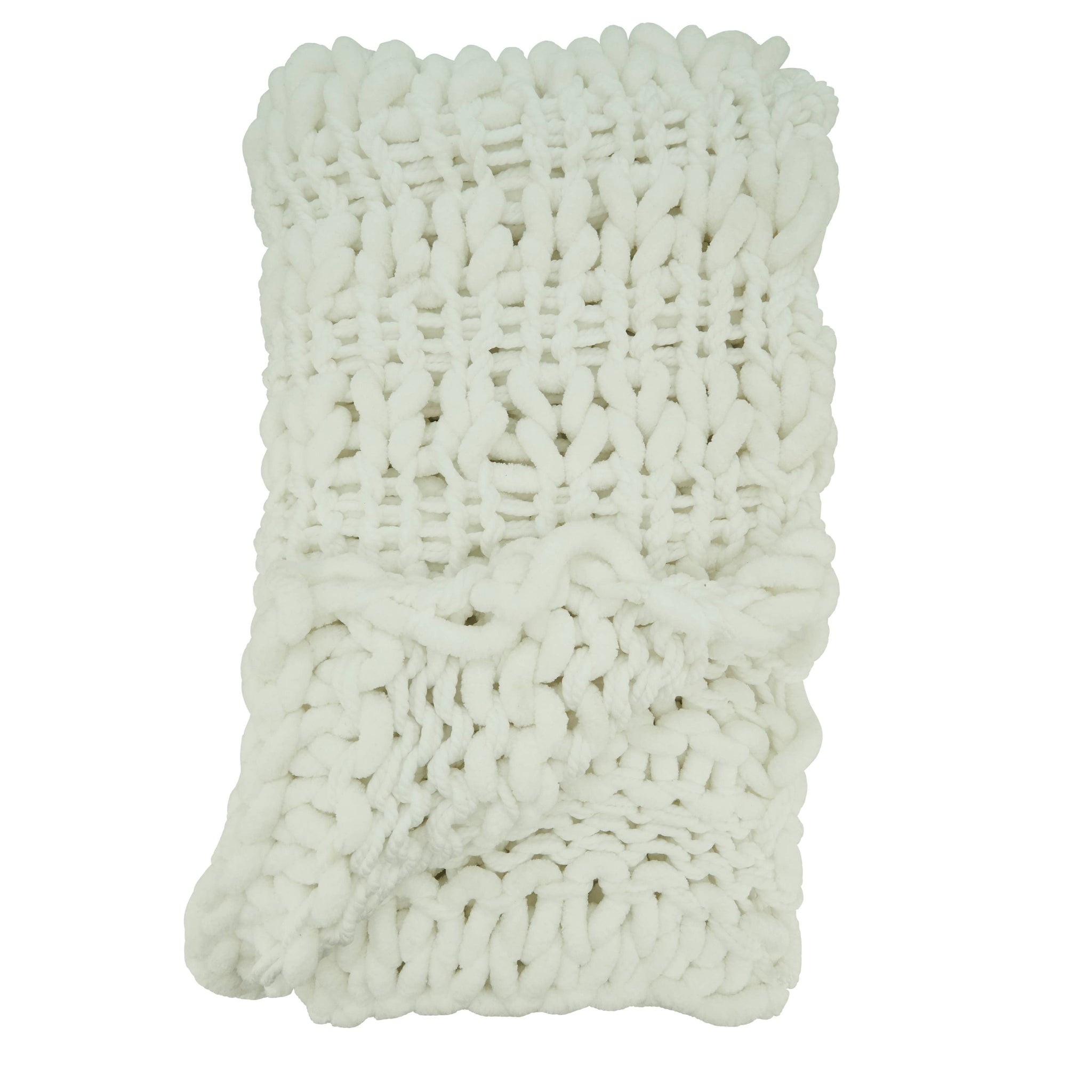 Chunky Knit Throw - Woven Design