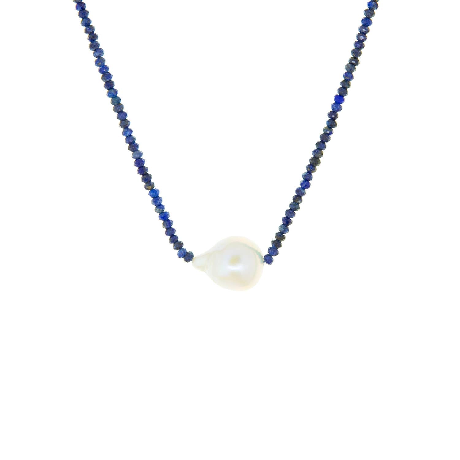 Semi precious stone necklace with pearl