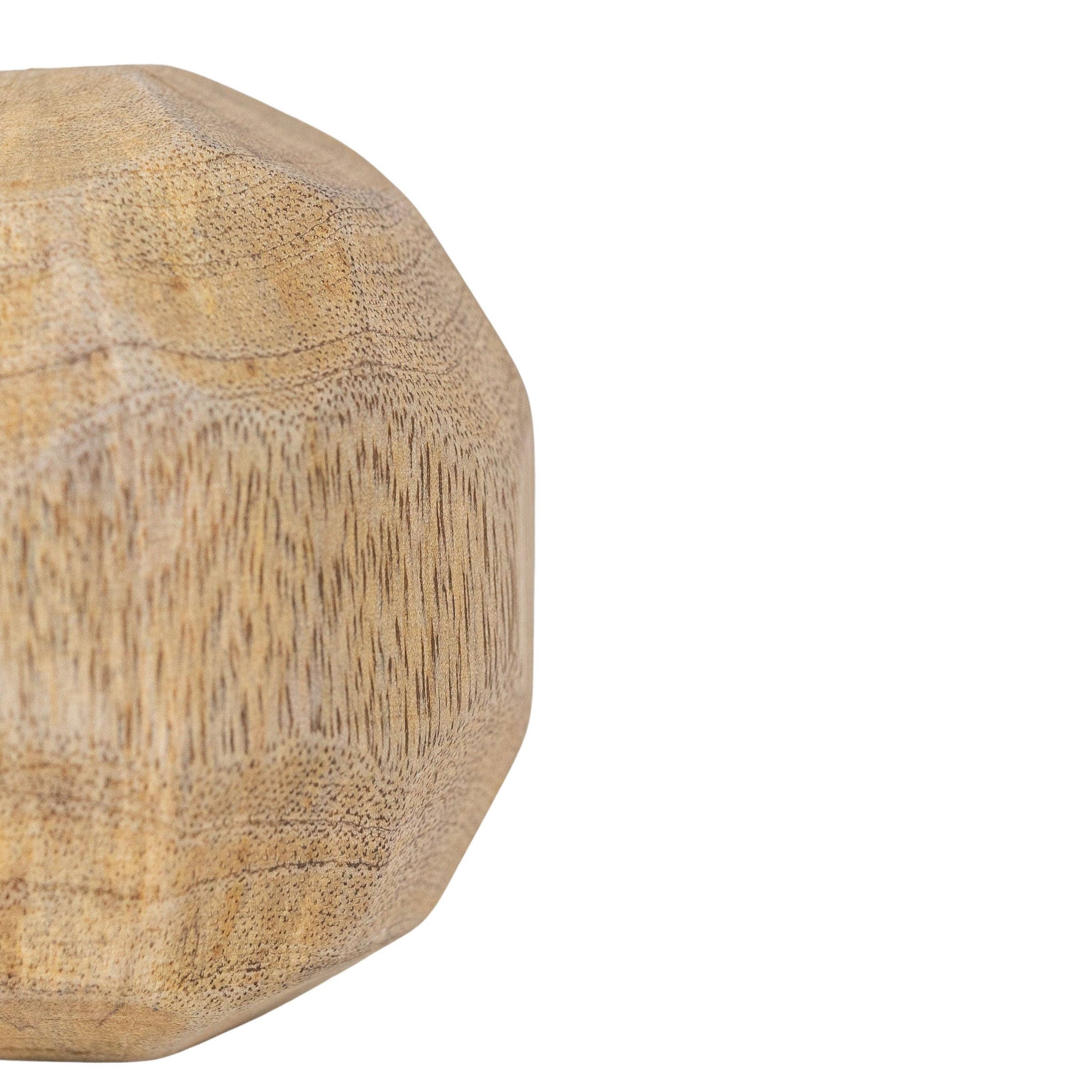 Carved Geometric Natural Wood Ball