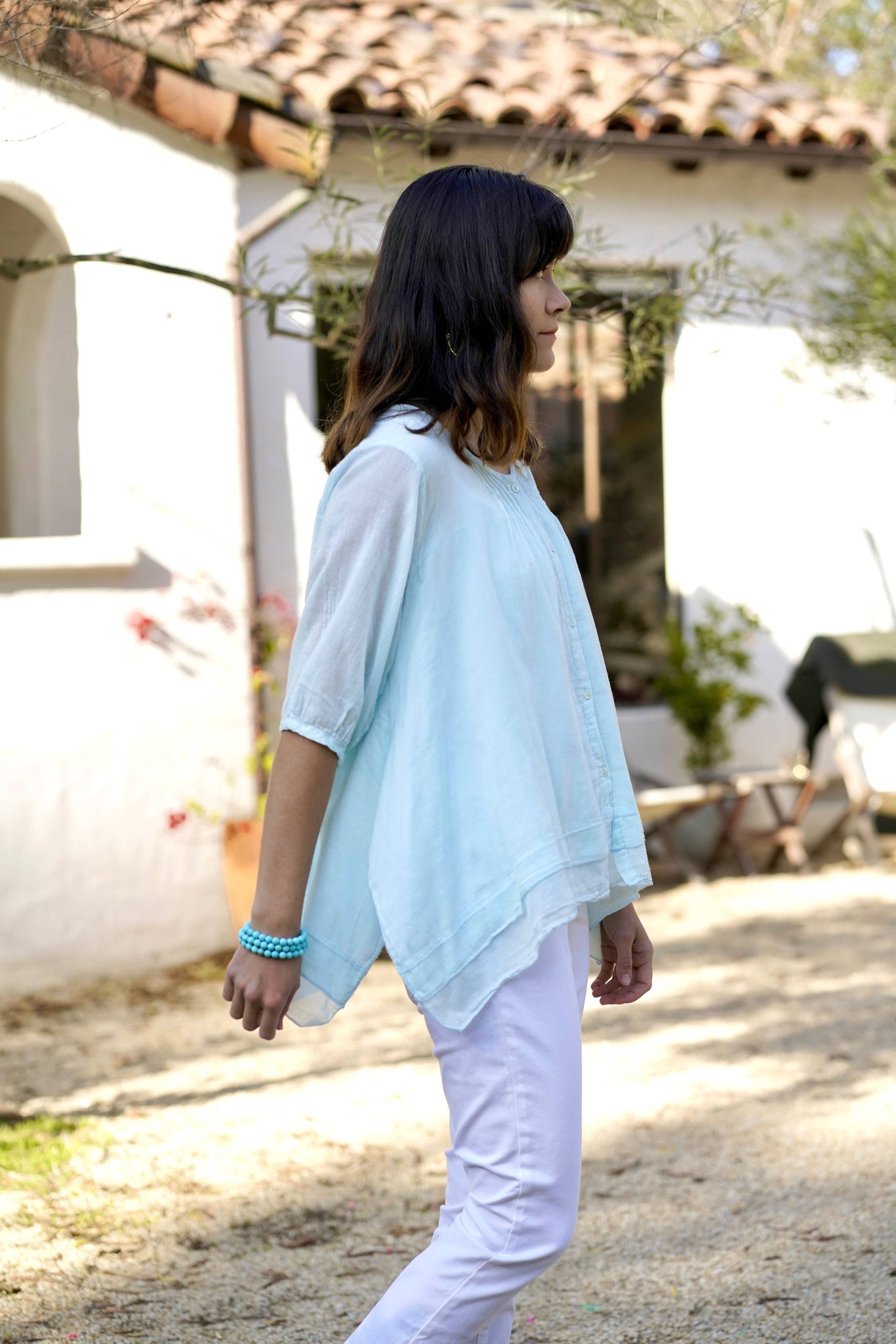 Cherie Cotton Blouse Light Blue