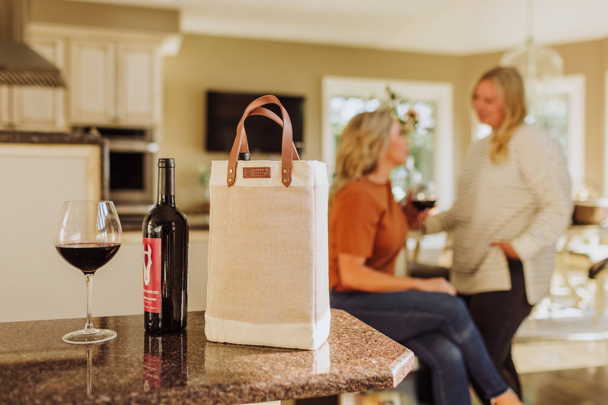 Jute 2 Bottle Insulated Wine Bag