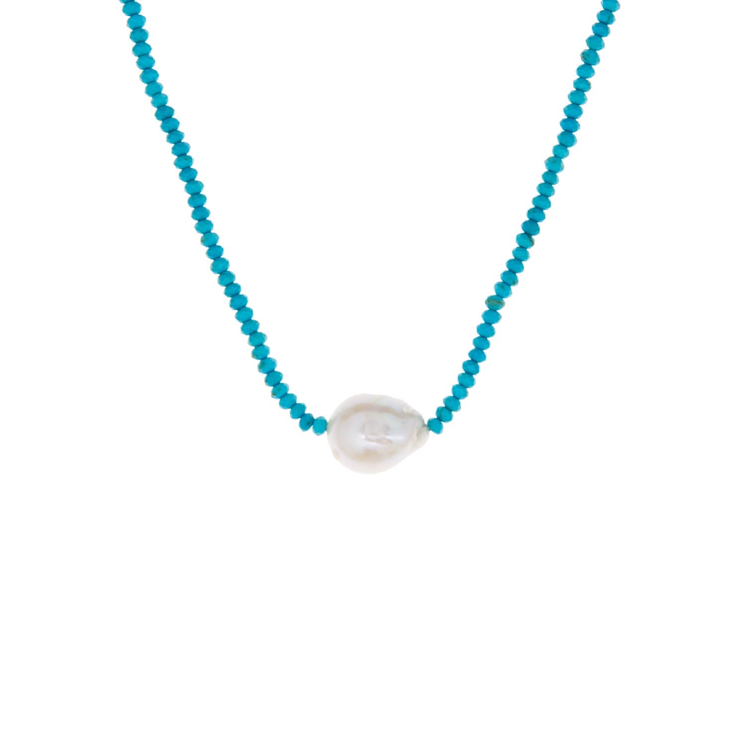 Semi precious stone necklace with pearl