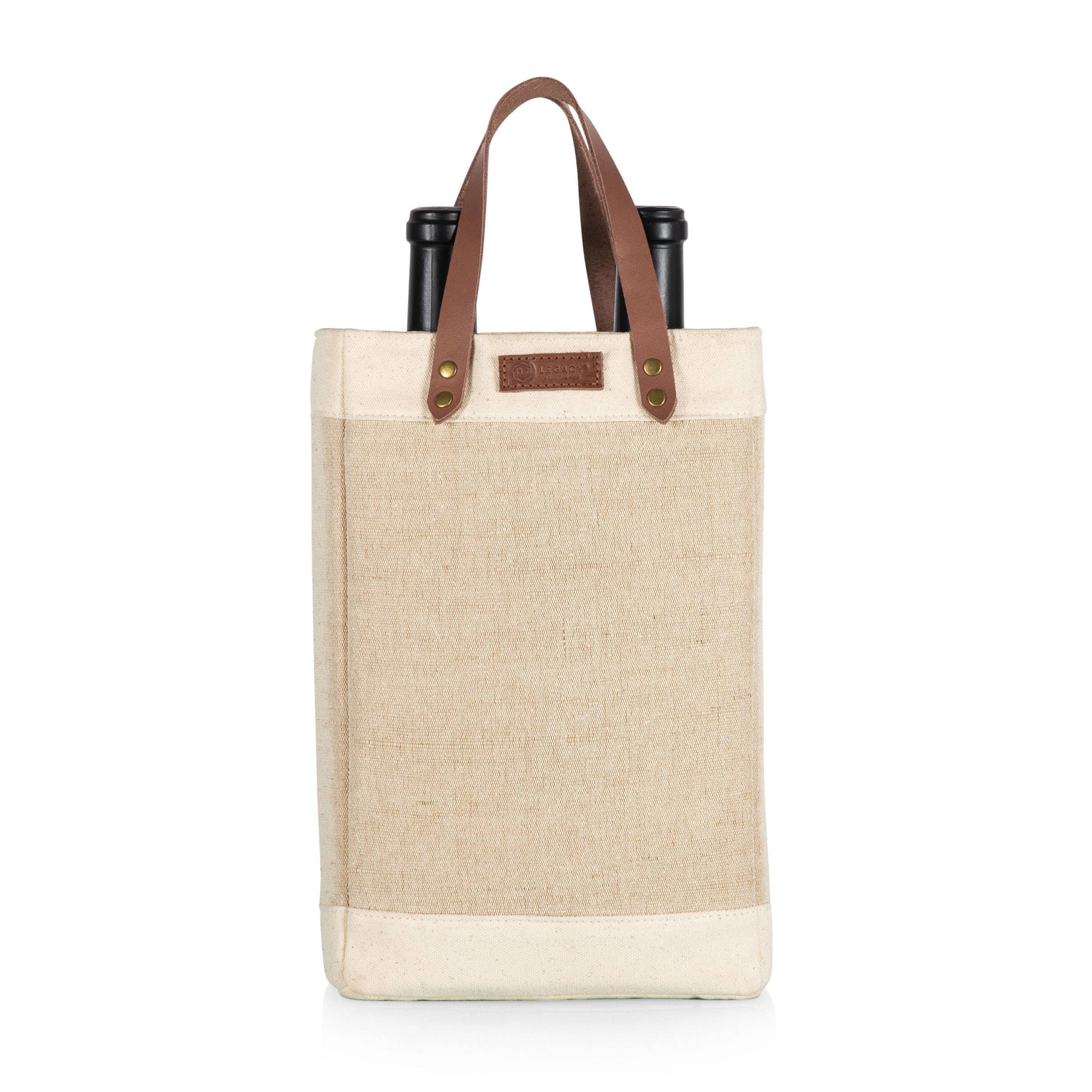 Jute 2 Bottle Insulated Wine Bag