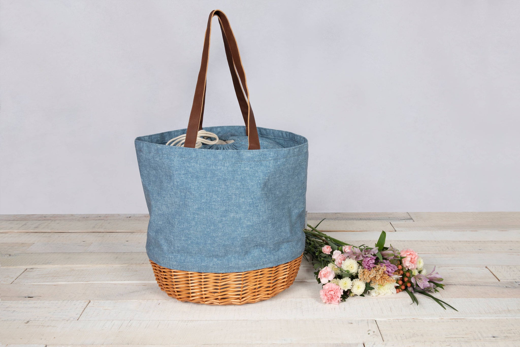 Coronado Canvas and Willow Basket Tote