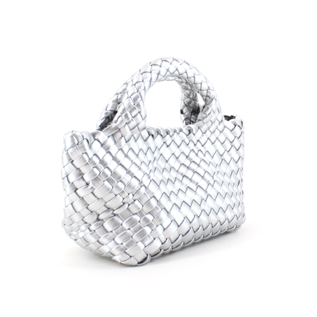 Small Woven Tote Crossbody Bag w/Cosmetic Pouch