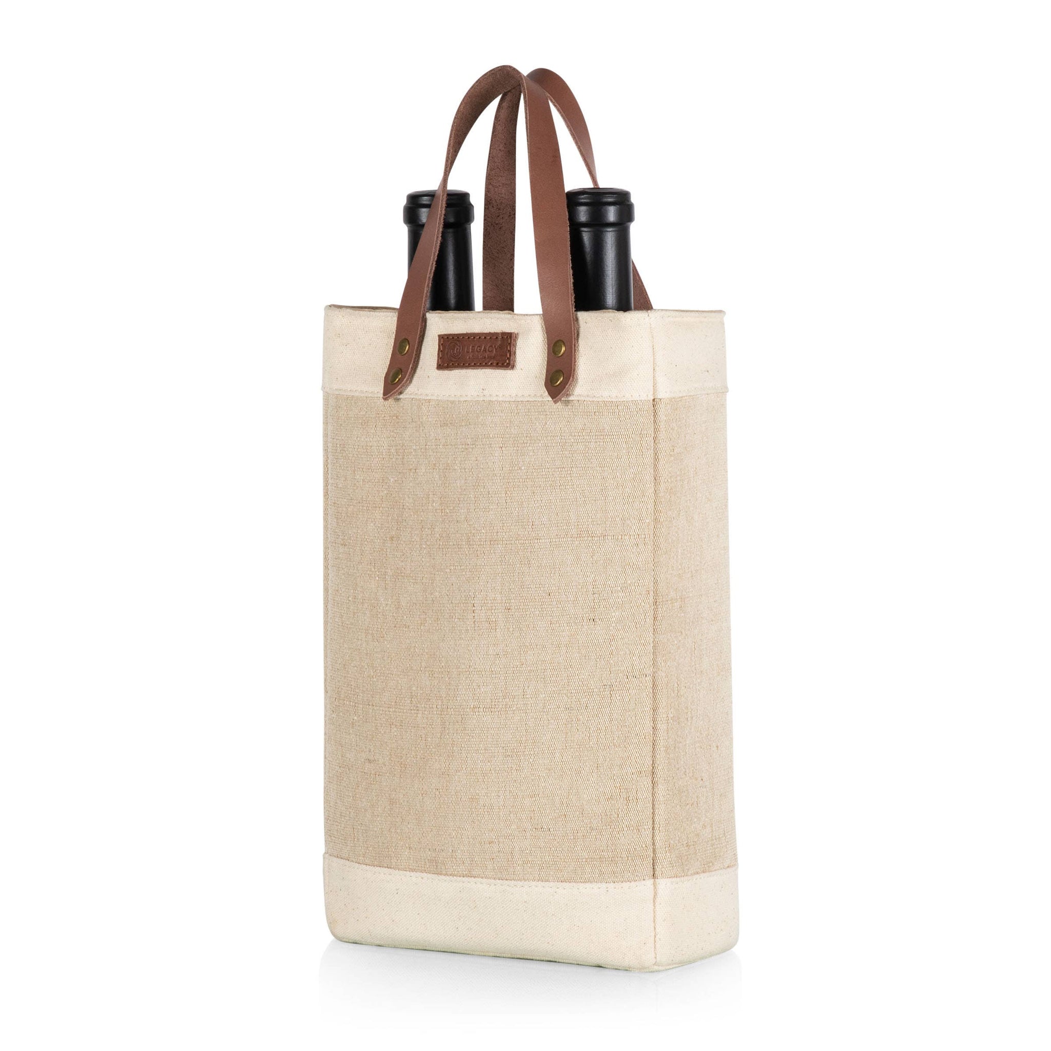 Jute 2 Bottle Insulated Wine Bag
