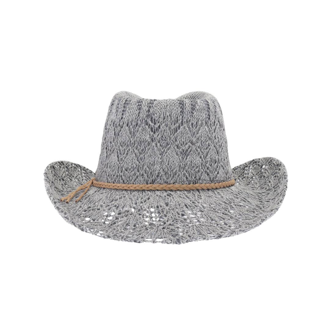 Horseshoe Lace Knit Cowboy Hat