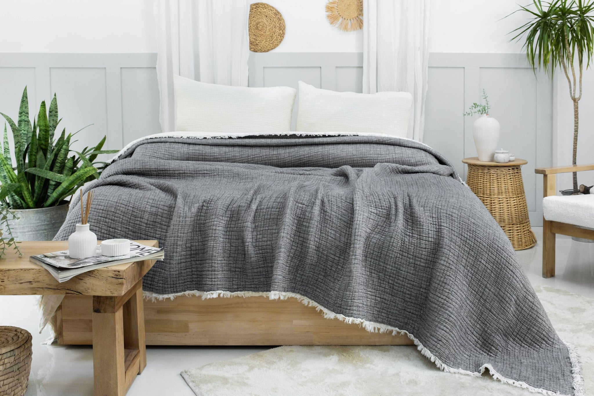 6 Layer Organic GOTS Certified Muslin Quilt - Natural Comfort, Breathable & Cozy Year Round