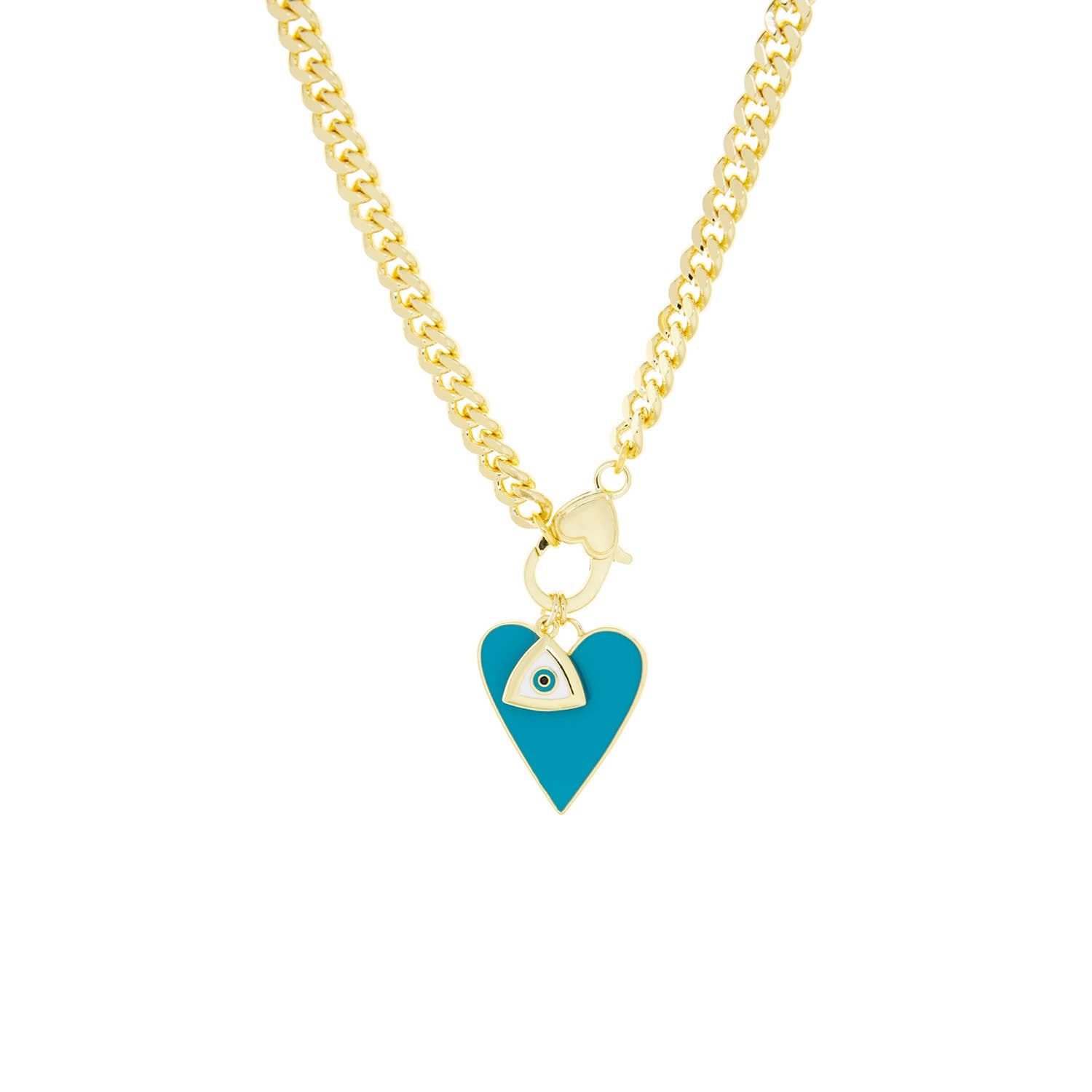 Heart Enamel Turquoise Charm Necklace