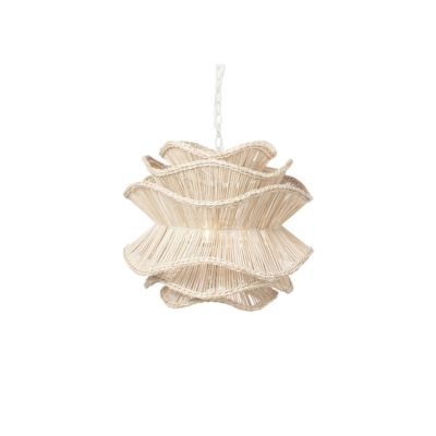 Abstract Rattan Chandelier White