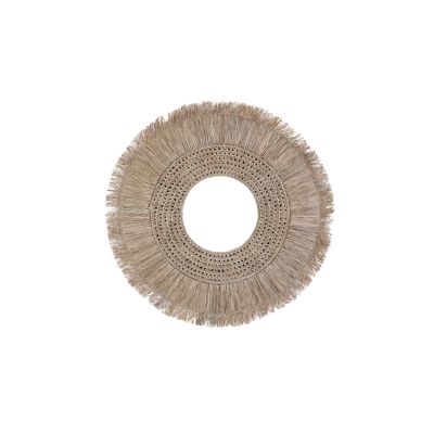 Raffia Round Mirror 40x30