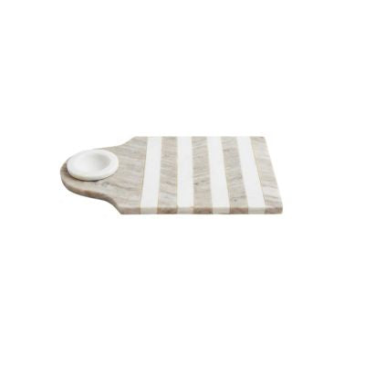 Marble Striped Charcuterie Board w/Dip Bowl