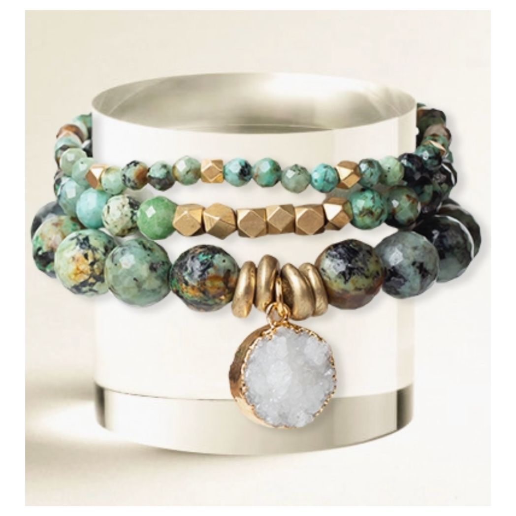 Gemstone Stretch Bracelet Stack