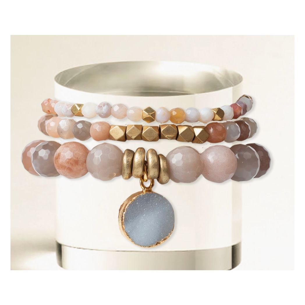 Gemstone Stretch Bracelet Stack