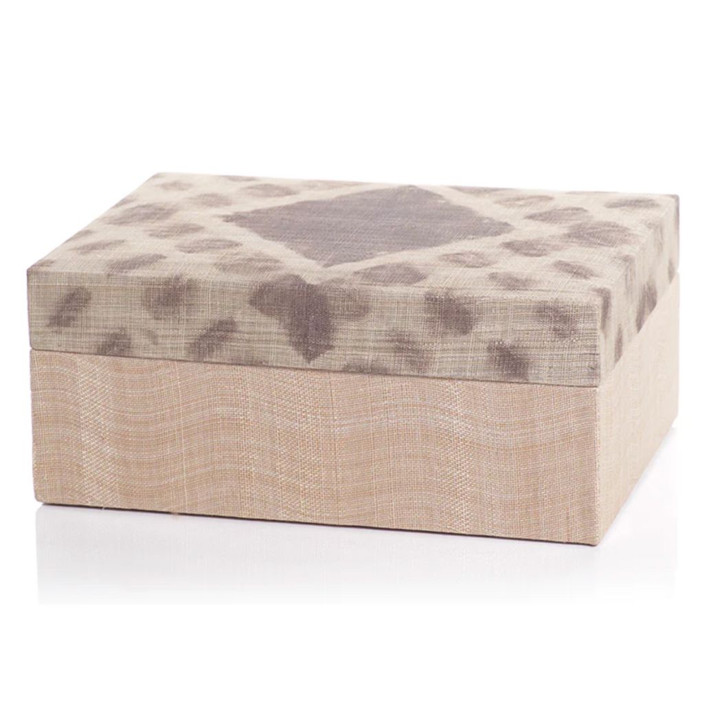 Shibori Silk Wrapped Box - Taupe - 2 Sizes