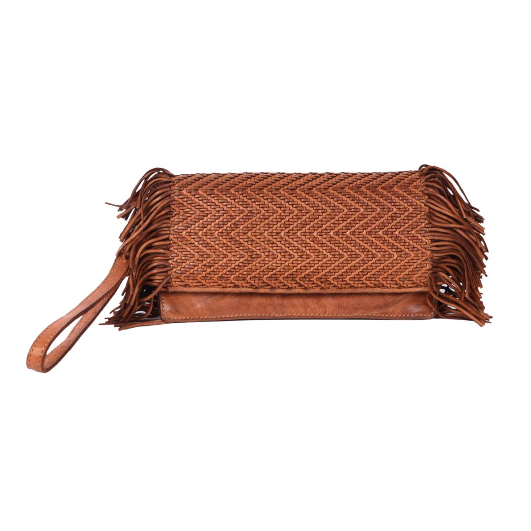 Mini Leather Fringe Clutch