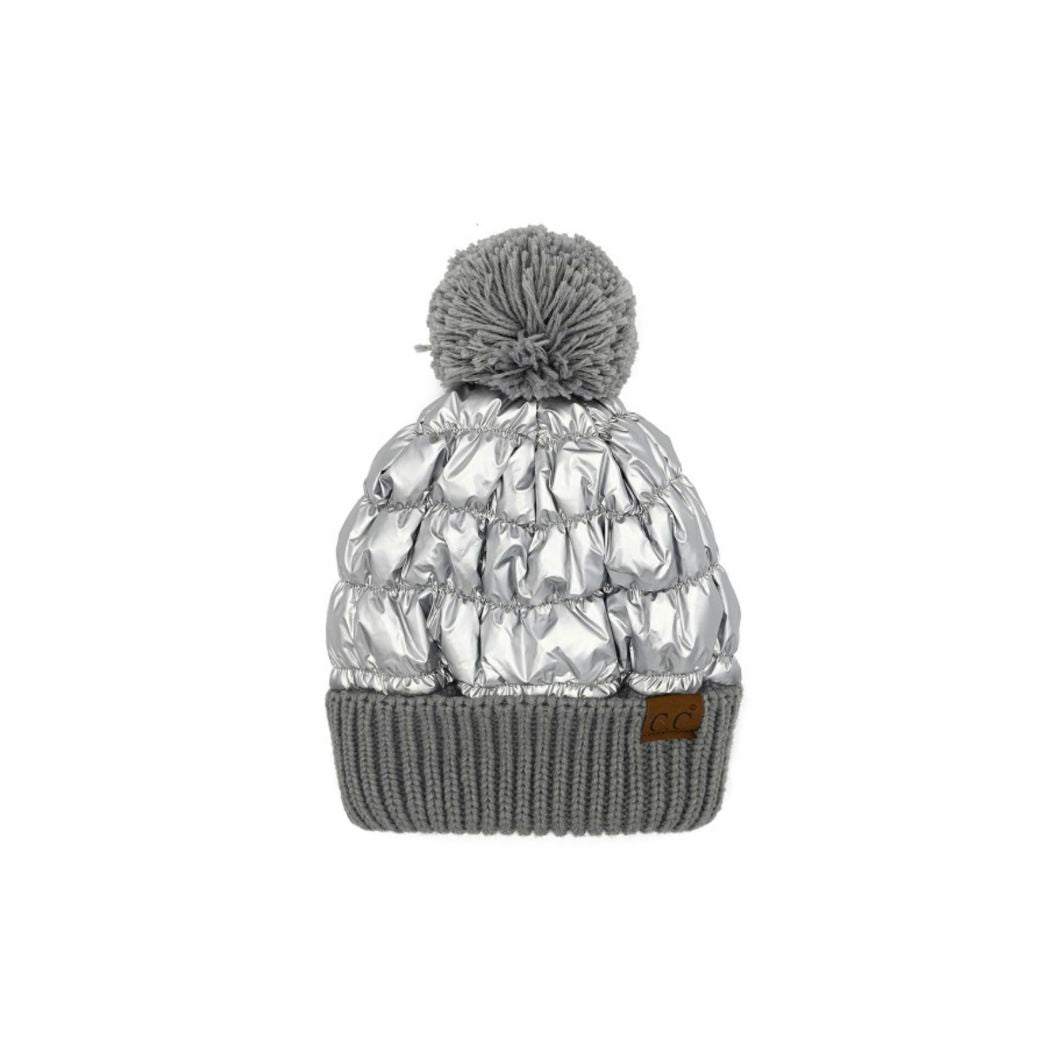 Metallic Pom Pom Hat