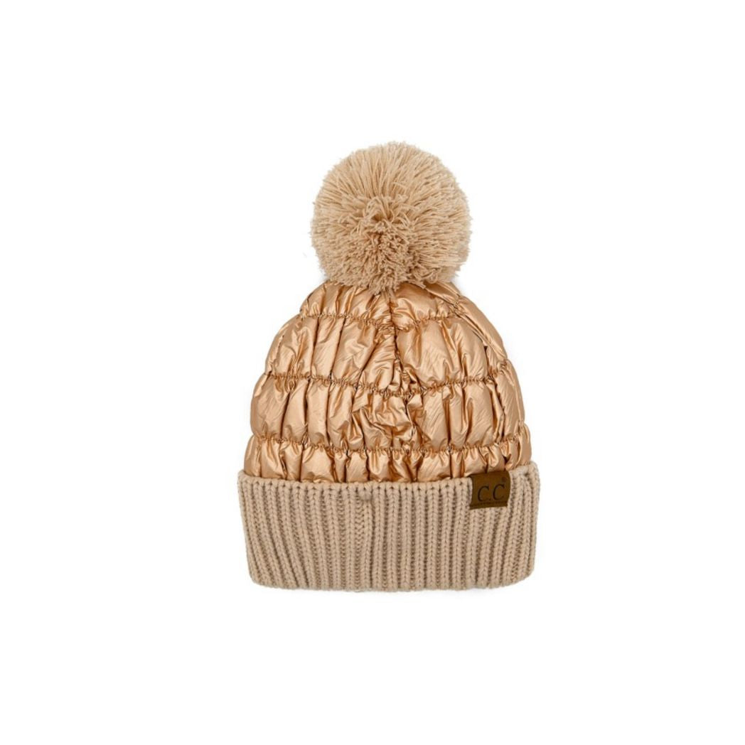 Metallic Pom Pom Hat