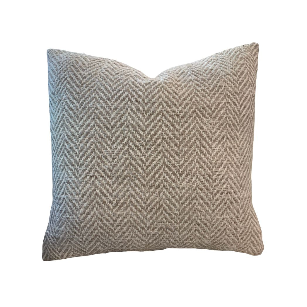 Chevron Taupe and Cream Pattern Pillow