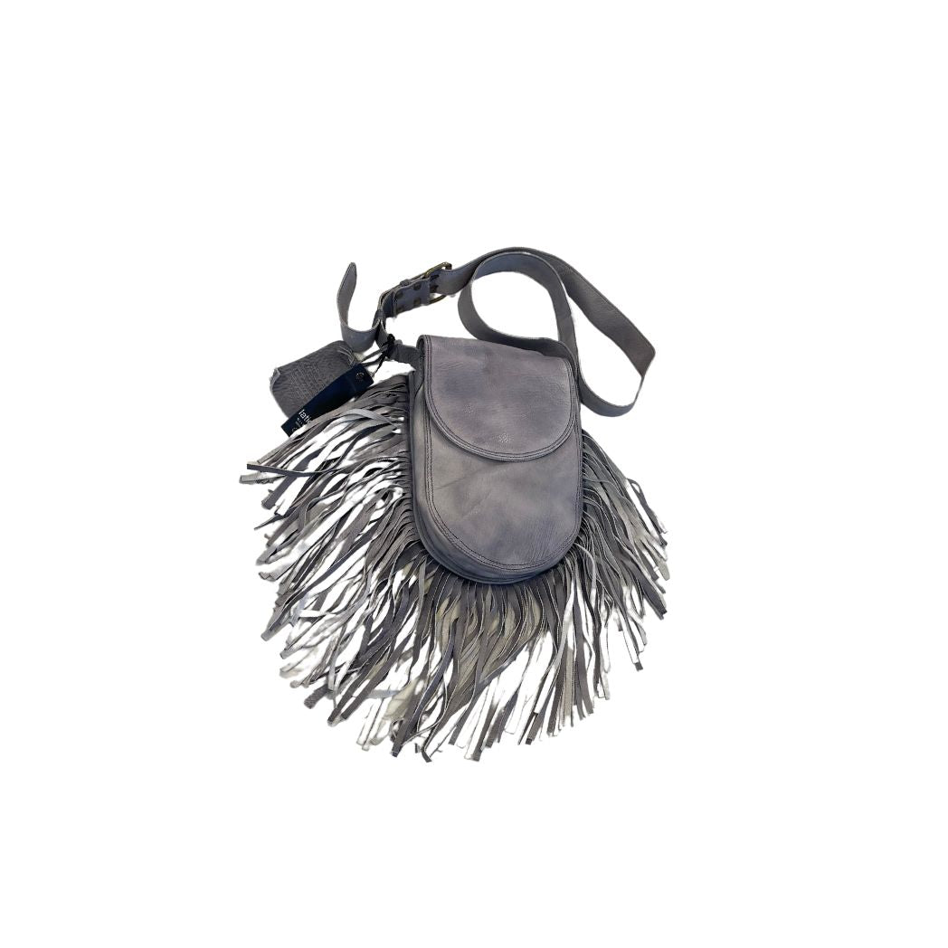 Grey fringe bag best sale