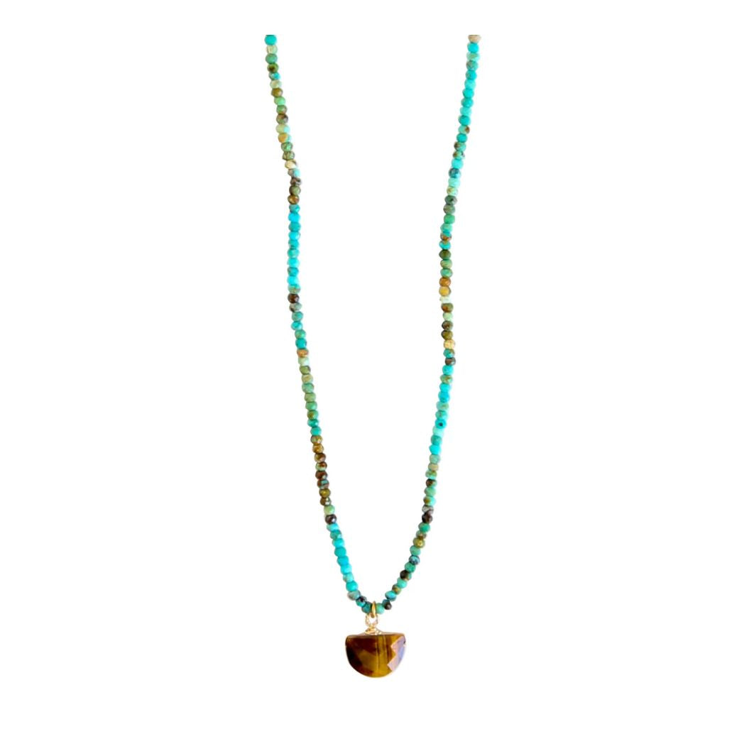 Gemstone Long Pendant Necklace