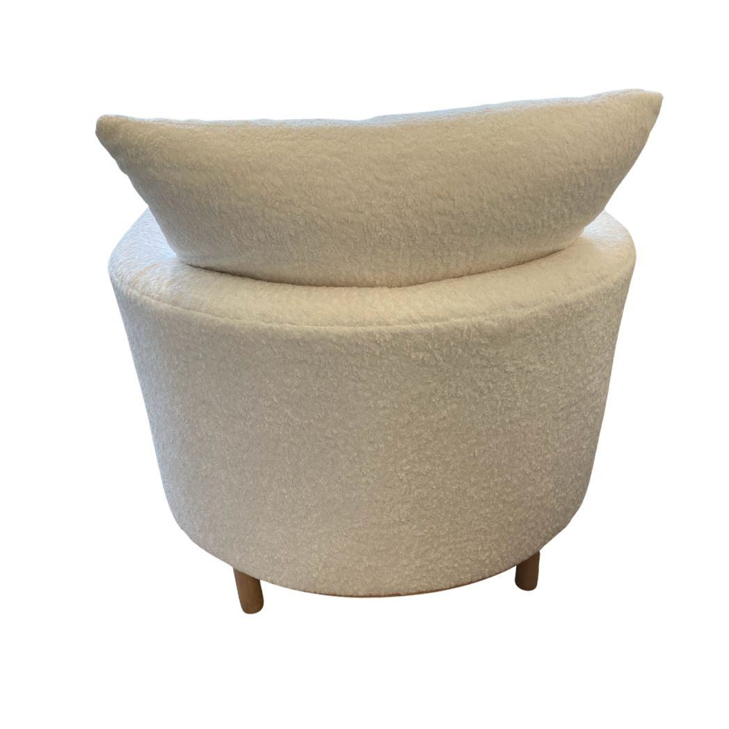 White Boucle Tub Chair