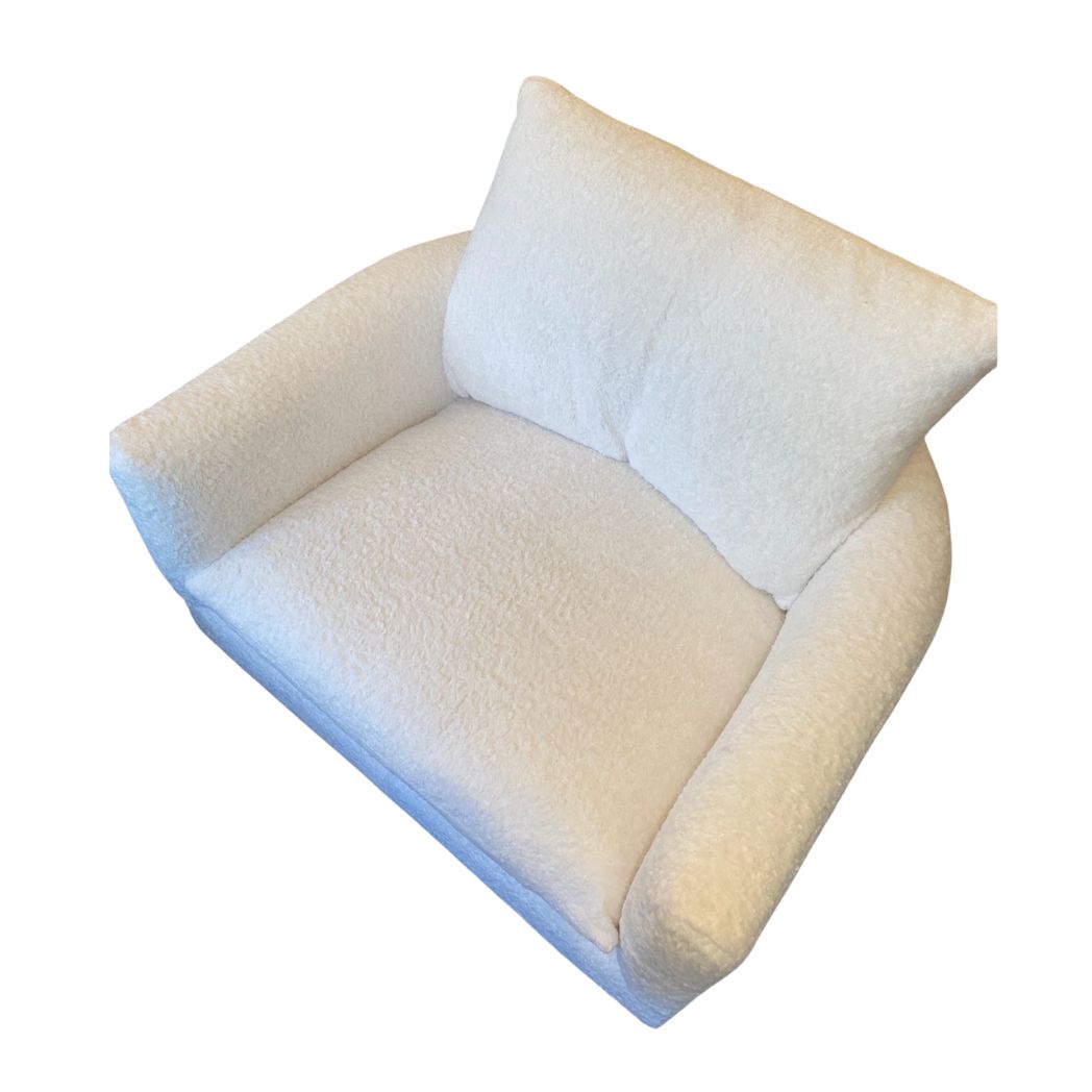 White Boucle Tub Chair