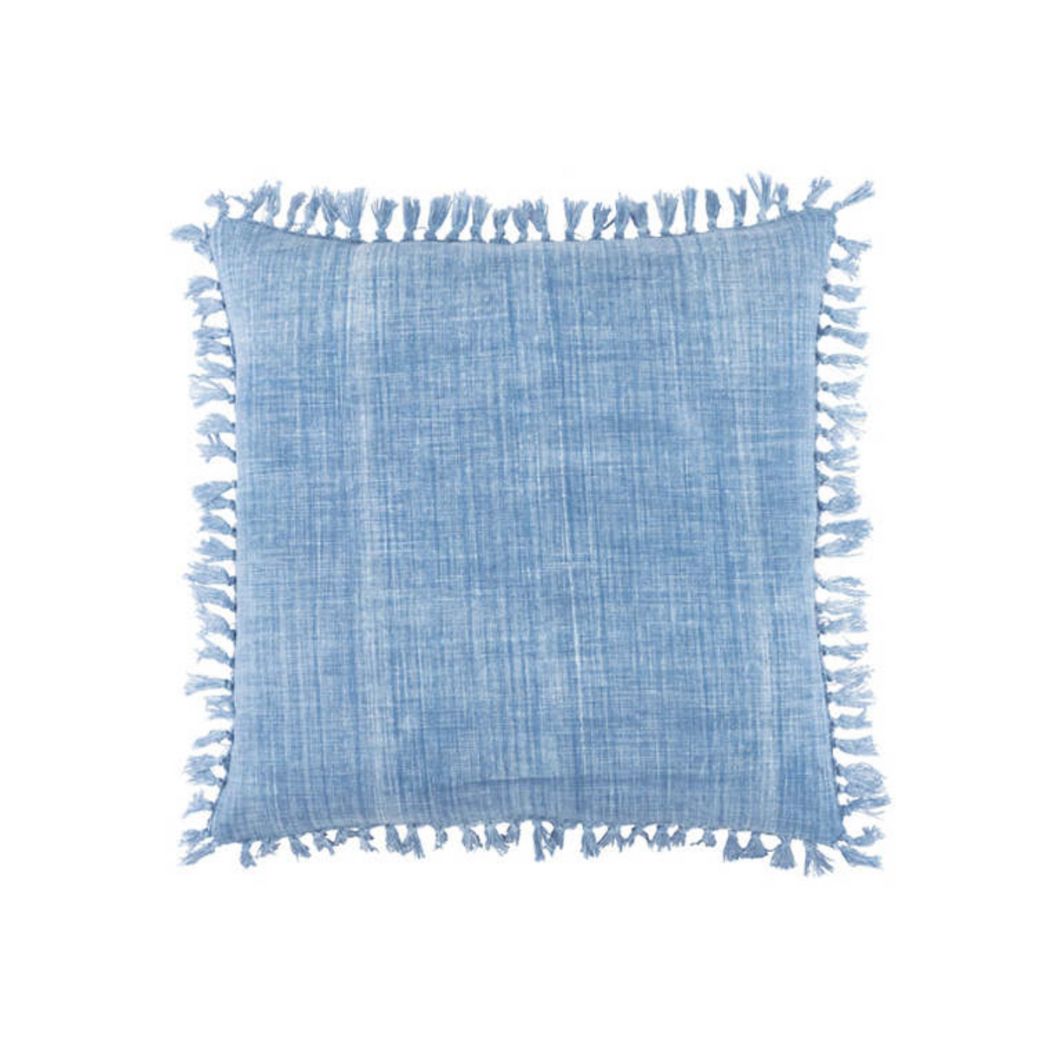 Denim Fringe Pillow