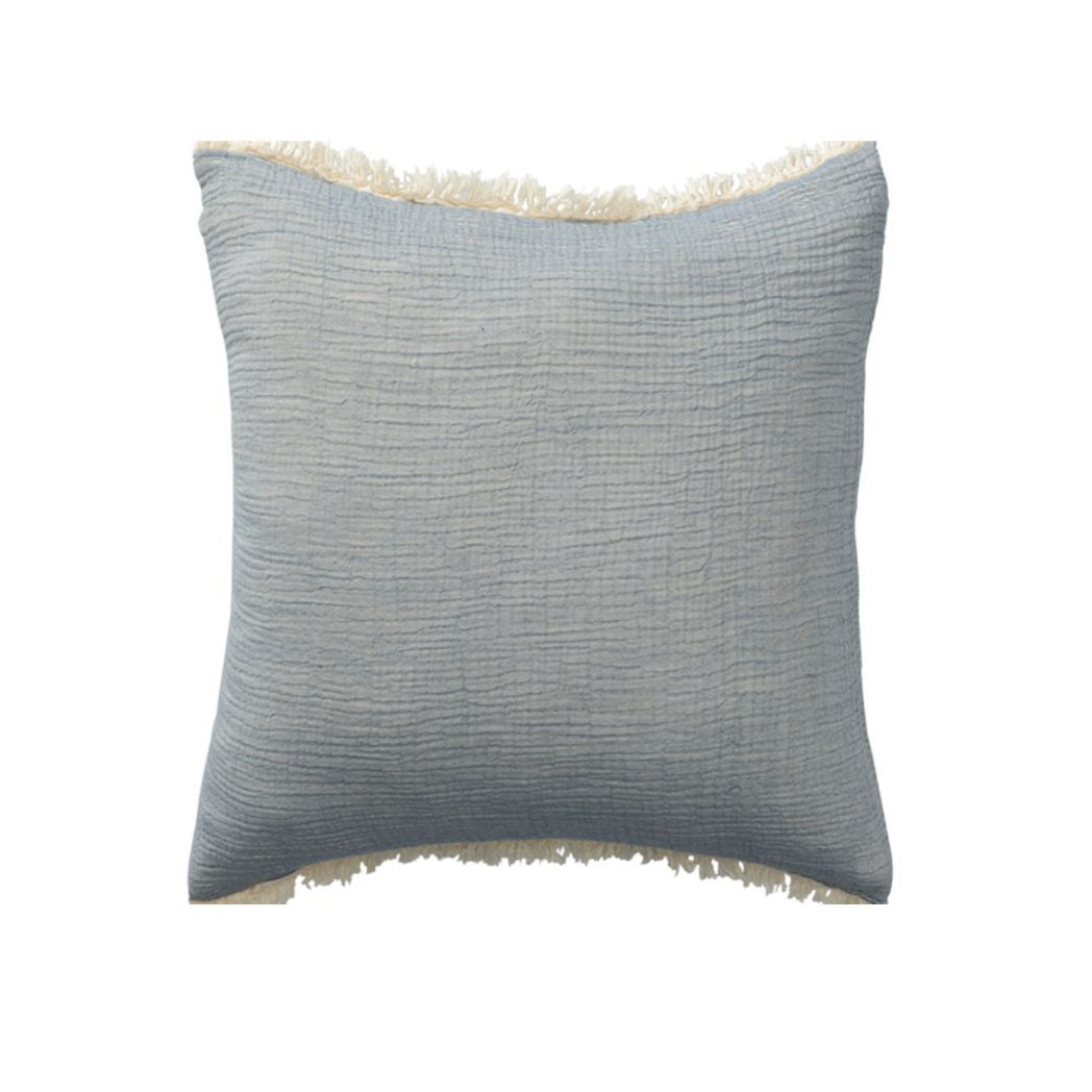 Cotton White Trim Fringe Pillow- Available in 4 Colors