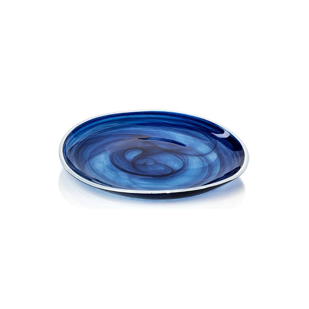 Alabaster Glass Cobalt Blue Dishes- set of 4