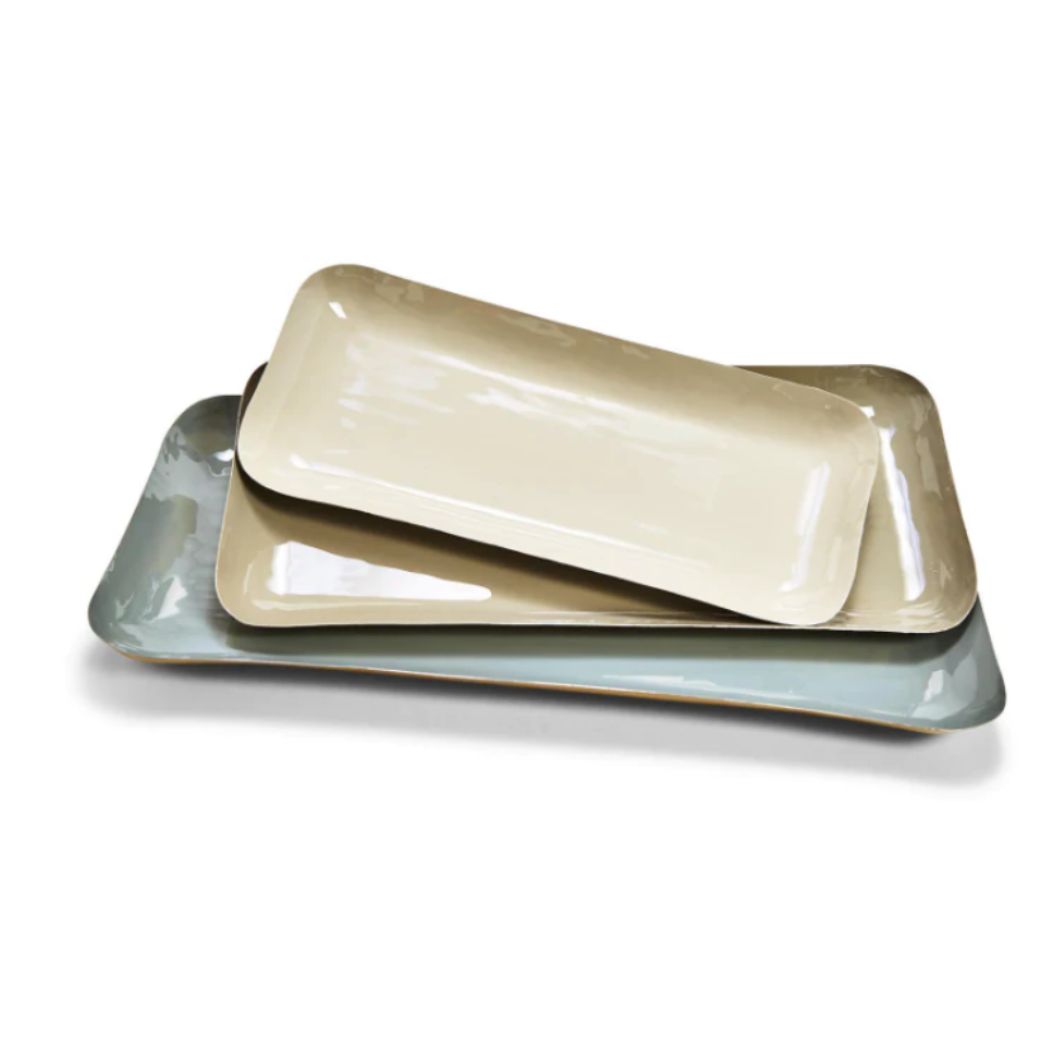 Enamel Metal Trays S/3