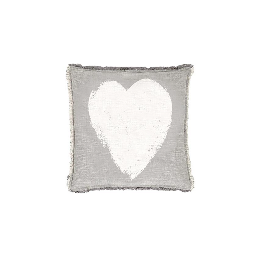 Fringe Heart Euro Pillow