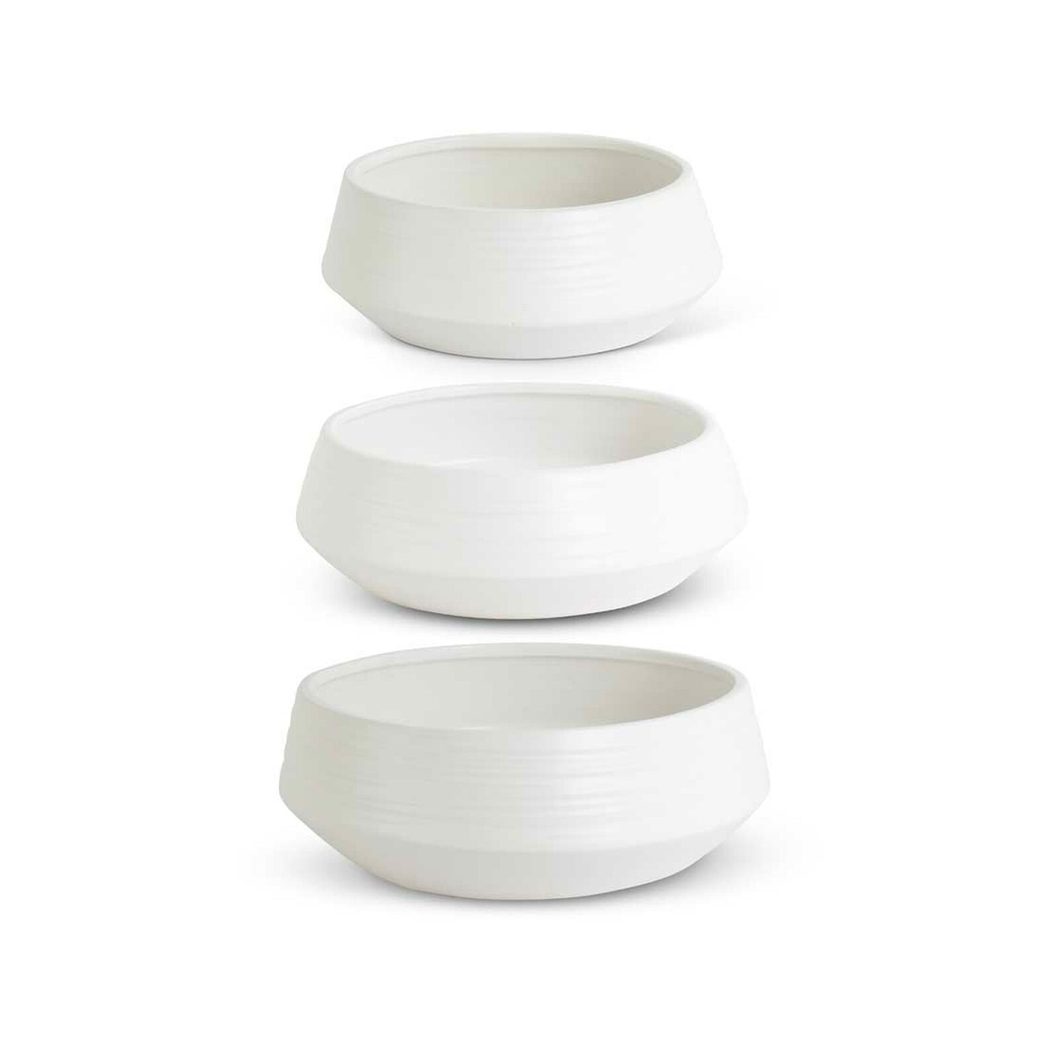 Matte White Stoneware Bowls