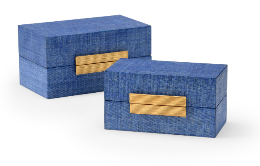 Raffia Indigo Blue Boxes