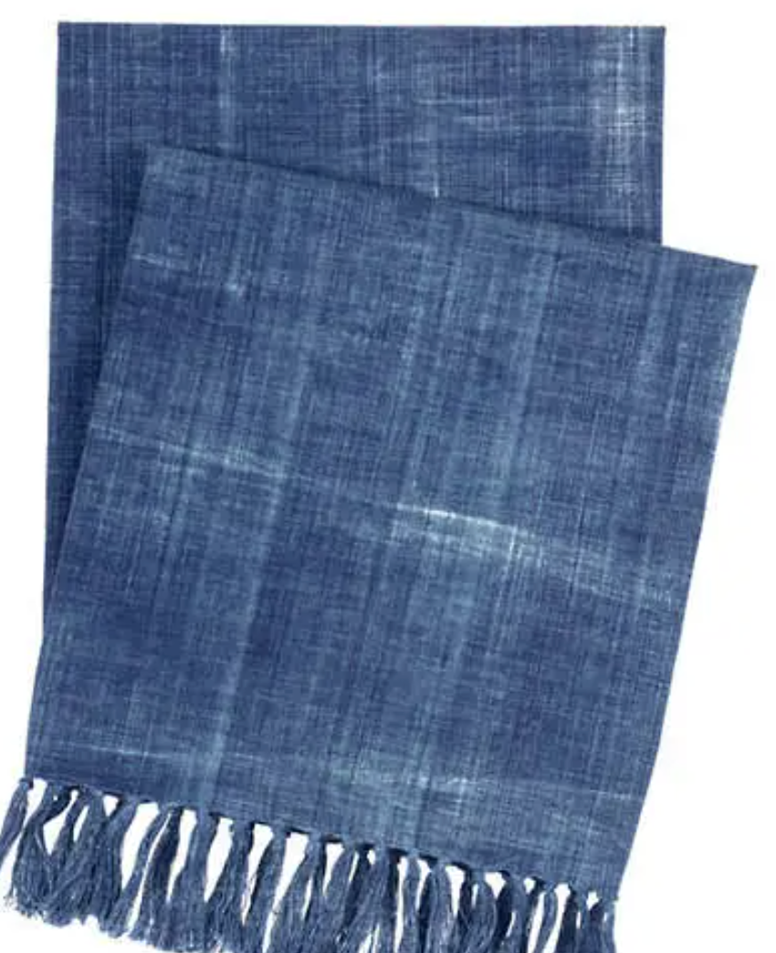 Indigo Tassel Throw