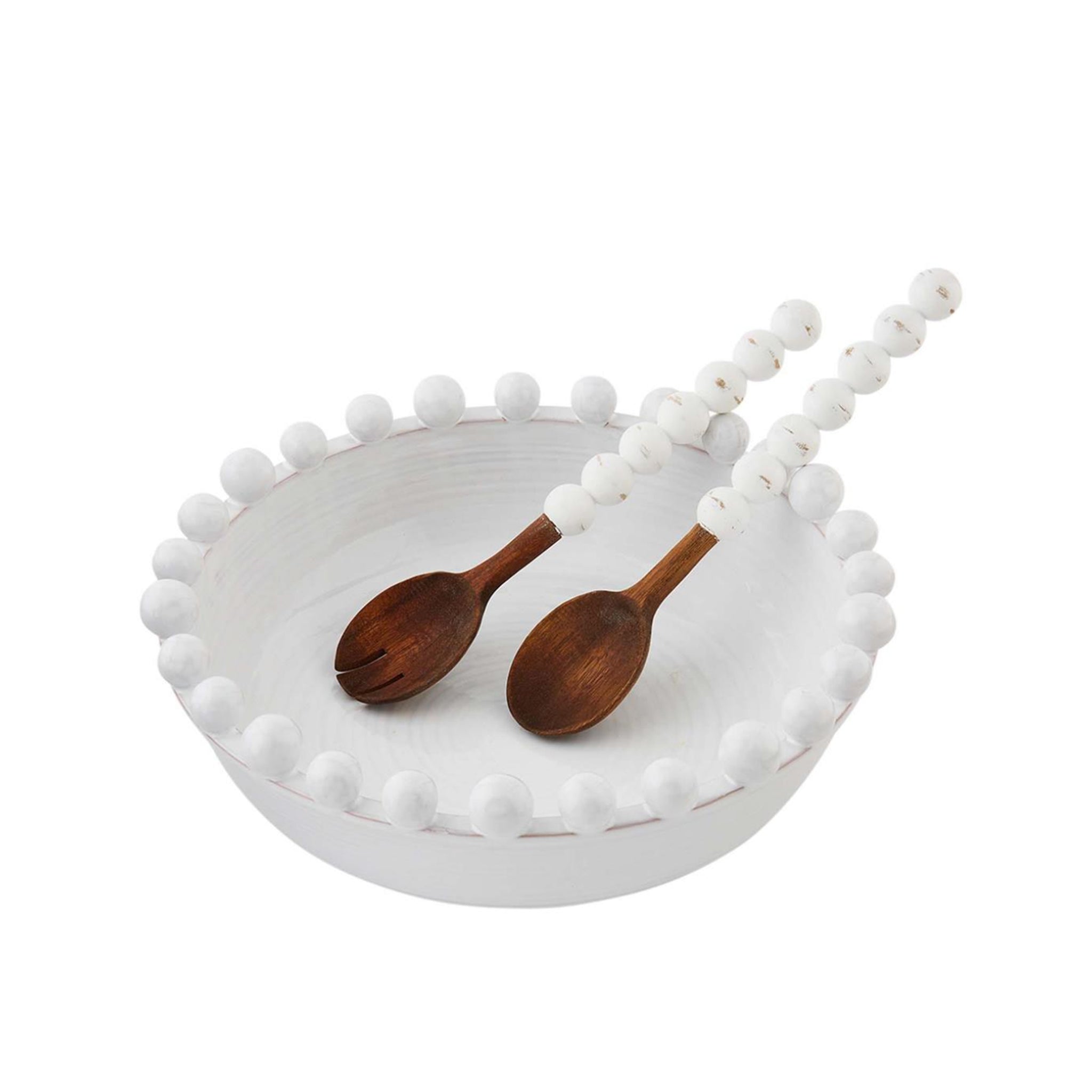 Beaded Salad Bowl and Servers